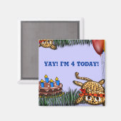 Aimant Safari Ultra mignonne Leopard Invitations d'annive (Recto/Verso)