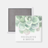 Aimant Sage Botanique Vert Mariage Succulent Favoriser (Recto/Verso)