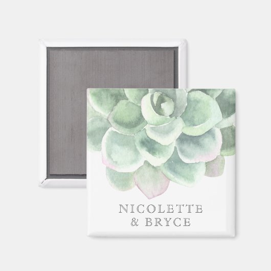 Aimant Sage Botanique Vert Mariage Succulent Favoriser (Recto/Verso)