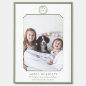 Aimant Sage minimal vert Joyeux vacances photo (Recto)