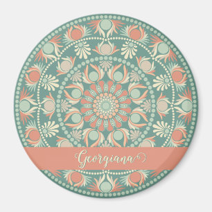Aimant Sage rétro et Mandala de sable personnalisé