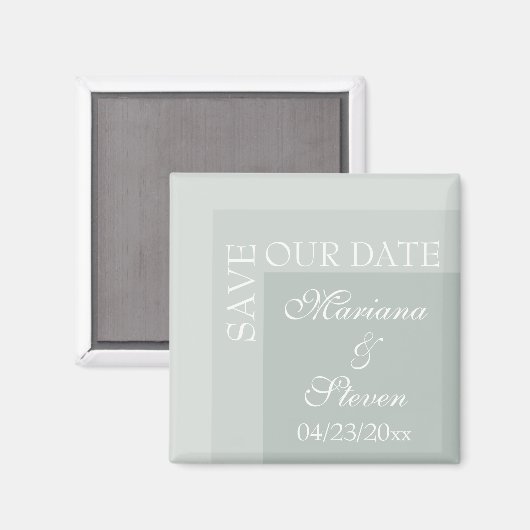 Aimant Sage Simple Moderne Chic Mariage Script (Recto/Verso)