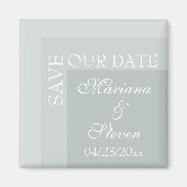 Aimant Sage Simple Moderne Chic Mariage Script (Devant)