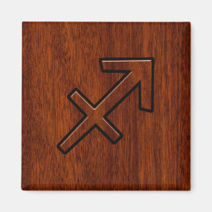 Aimant Sagittarius moderne Zodiac Connexion style acajou