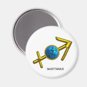 AIMANT SAGITTARIUS, SIGNE D'ANNIVERSAIRE DE ZODIAC BLEU O (Recto/Verso)