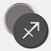 Aimant Sagittarius signe Zodiac Noir en fibre de carbone (Recto/Verso)
