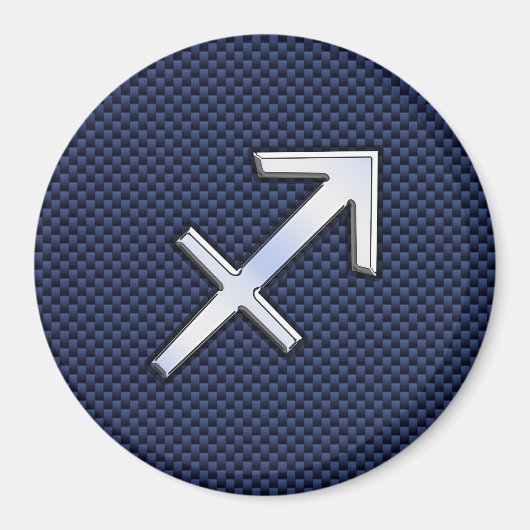 Aimant Sagittarius Zodiac Sign on Blue Carbon Fiber Decor (Devant)