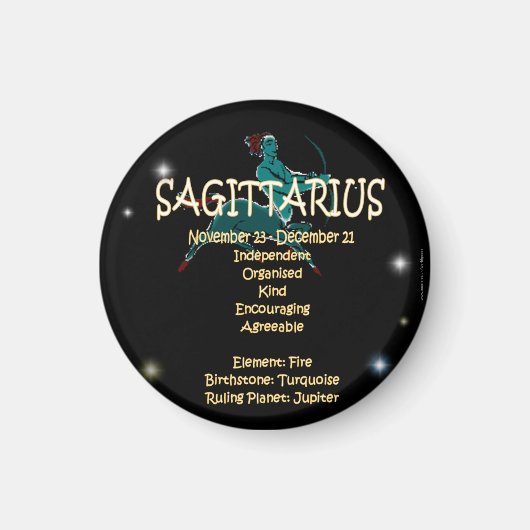 Aimant Sagittarius zodiaque (Devant)