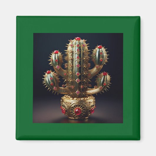 Aimant Saguaro incrusté de rubis (Devant)