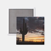 Aimant Saguaro Sunset III Arizona Desert Paysage (Recto/Verso)