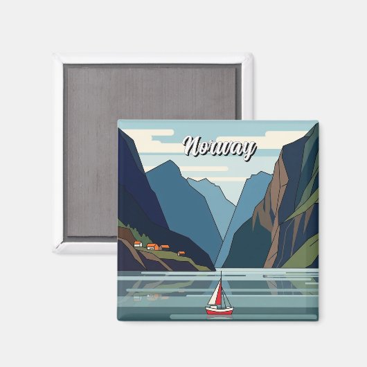 Aimant Sailboat in Norway Fjord (Recto/Verso)