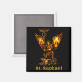 Aimant Saint Archange Raphaël Art Chrétien Foi (Recto/Verso)