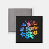 Aimant Saint-Augustin Floride 2026 Vacances Tie Dye Été (Recto/Verso)