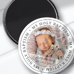 Aimant Saint Baptême Cadre simple Photo personnalisée mod<br><div class="desc">Ce design simple et classique est composé de typographie serif et d'ajouter une photo personnalisée. "Mon Saint Baptême" tourne autour de la photo de votre bébé,  enfant,  etc</div>