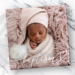 Aimant Saint Baptême Élégant Moderne Chic Coeur Bébé Phot<br><div class="desc">Ce design simple et moderne est composé de typographie serif et ajouter une photo personnalisée,  ajouter le nom du bébé et le mois et l'année du baptême</div>