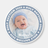 Aimant Saint-Baptême Photo personnalisée moderne (Devant)