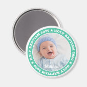 Aimant Saint-Baptême Photo personnalisée moderne (Recto/Verso)