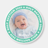 Aimant Saint-Baptême Photo personnalisée moderne (Devant)