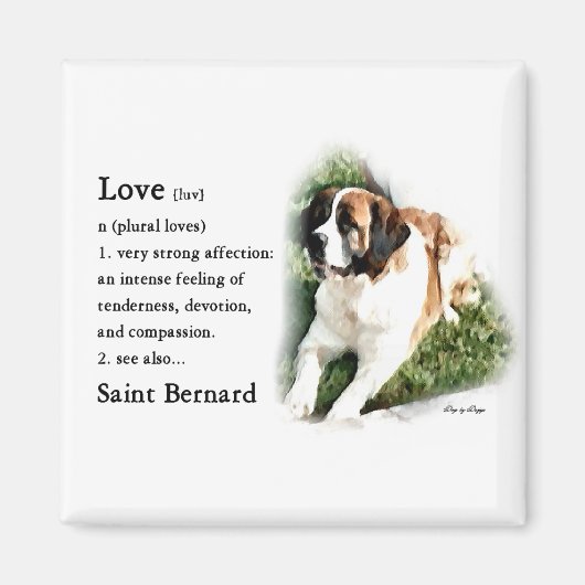 Aimant Saint Bernard Art Cadeaux (Devant)