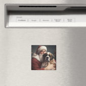 Aimant Saint Bernard avec le Père Noël Festif Noël (In Situ (Lave-vaisselle))