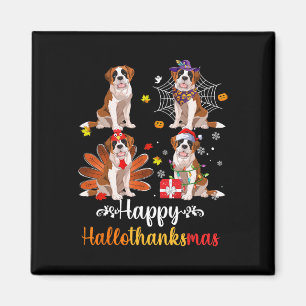 Aimant Saint Bernard Halloween Joyeux Noël Joyeux Hall