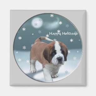 Aimant Saint Bernard Puppy Cadeaux de Noël