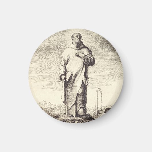 Aimant Saint Bruno de Cologne Gravure Ancienne Style Arti (Devant)