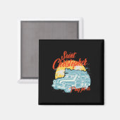 Aimant Saint Christophe Surfer Dude Hommes de surf Plage (Recto/Verso)