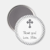 Aimant Saint Communion Polka Merci magnétique rond (Recto/Verso)