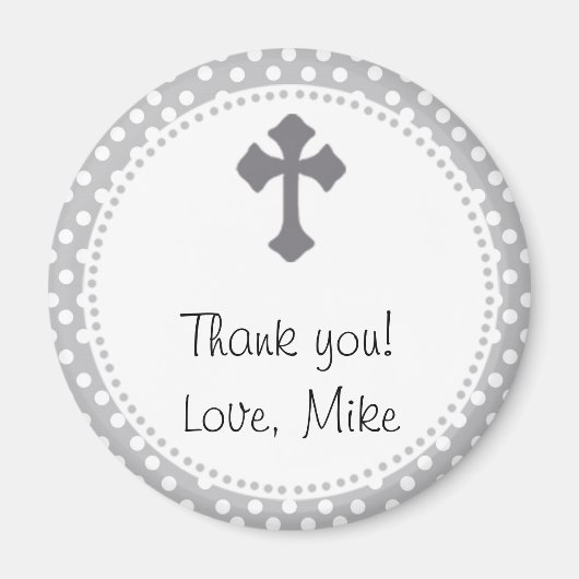 Aimant Saint Communion Polka Merci magnétique rond (Devant)