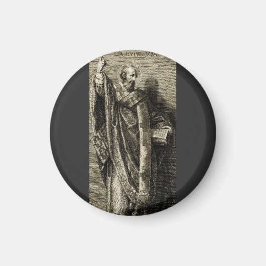 Aimant Saint Cyrille de Jérusalem Art Graphique Sacré (Devant)