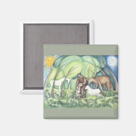 Aimant Saint François d'Assise (Recto/Verso)