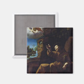 Aimant Saint François d'Assise Consolé par un Ange (Recto/Verso)
