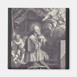 Aimant Saint François de Sales Art en noir et blanc