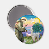 Aimant Saint François et bébé lama (Recto/Verso)