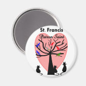 Aimant Saint François Patron Saint—Unique arbre et animau (Recto/Verso)