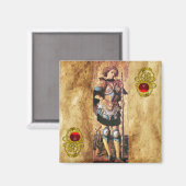 Aimant SAINT GEORGE ET DRAGON, rubis rouge (Recto/Verso)