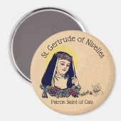 Aimant Saint Gertrude de Nivelles Patron Saint des Chats (Recto/Verso)