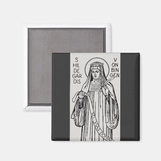 Aimant Saint Hildegard de Bingen Abbess bénédictine (Recto/Verso)