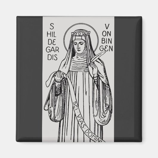 Aimant Saint Hildegard de Bingen Abbess bénédictine (Devant)