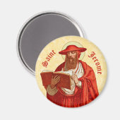 Aimant Saint Jérôme comme cardinal avec livre (P 004) (Recto/Verso)