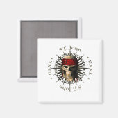 Aimant Saint-John USVI Pirate Skull (Recto/Verso)