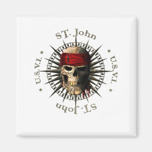 Aimant Saint-John USVI Pirate Skull