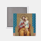 Aimant Saint-Joseph avec enfant Jésus-Christ (Recto/Verso)