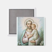 Aimant Saint Joseph Baby Jesus Lily (Recto/Verso)