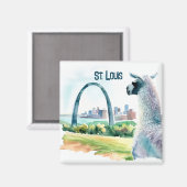 Aimant Saint Louis Arch Llama Souvenir (Recto/Verso)