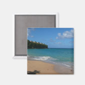 Aimant Saint Lucia Beach Paysage tropical (Recto/Verso)