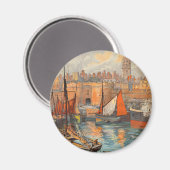 Aimant Saint Malo, France, Poster Vintage voyage (Recto/Verso)