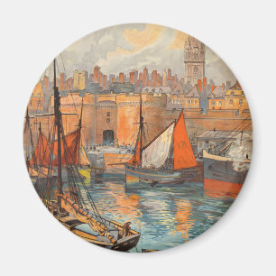 Aimant Saint Malo, France, Poster Vintage voyage