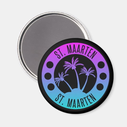 Aimant Saint-Martin Blue Gradient Sint Martin (Recto/Verso)